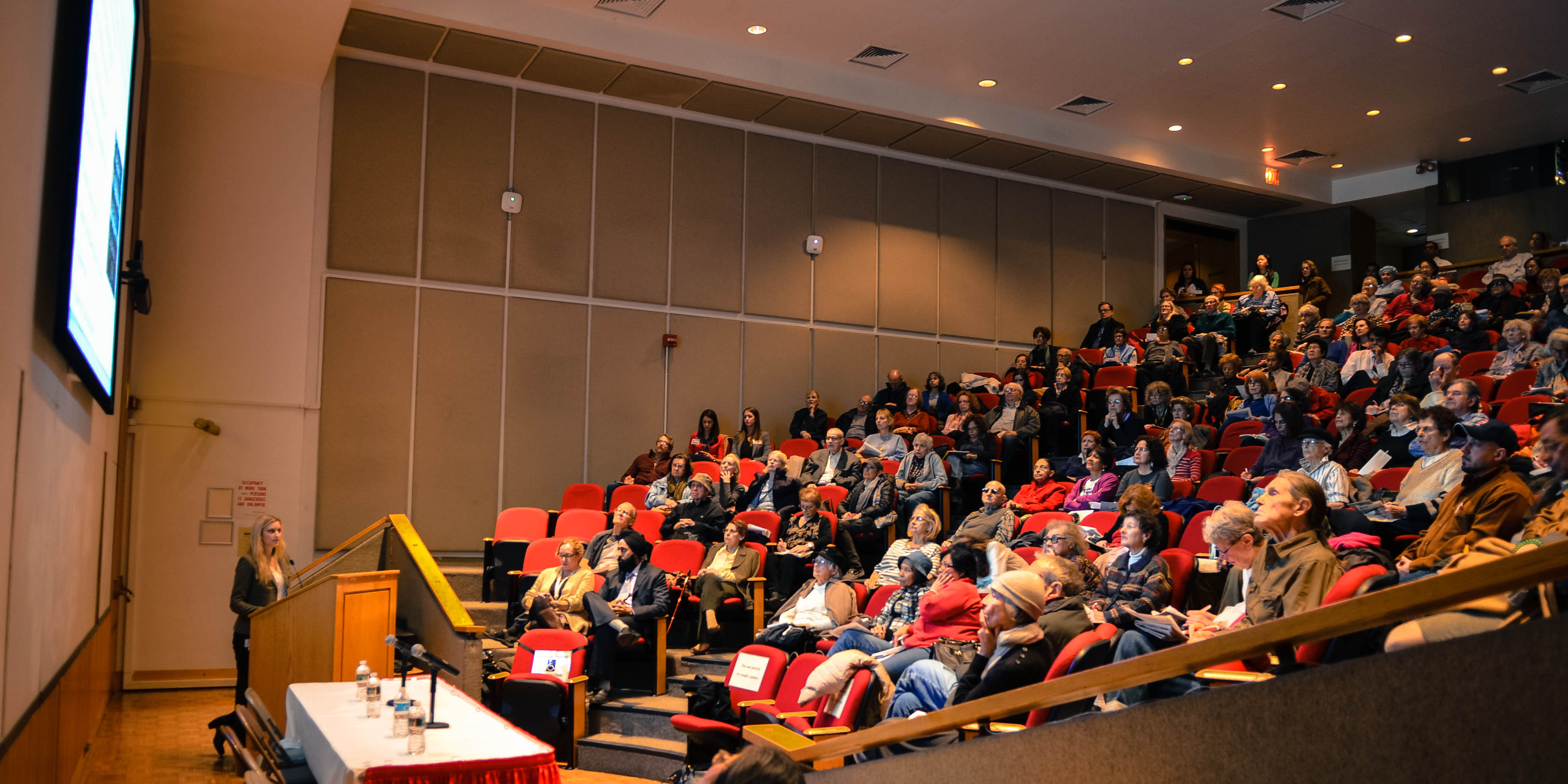 Dr. Lisa Witkin addresses a previous Health and Wellness Seminar at Weill Cornell’s Uris Auditorium